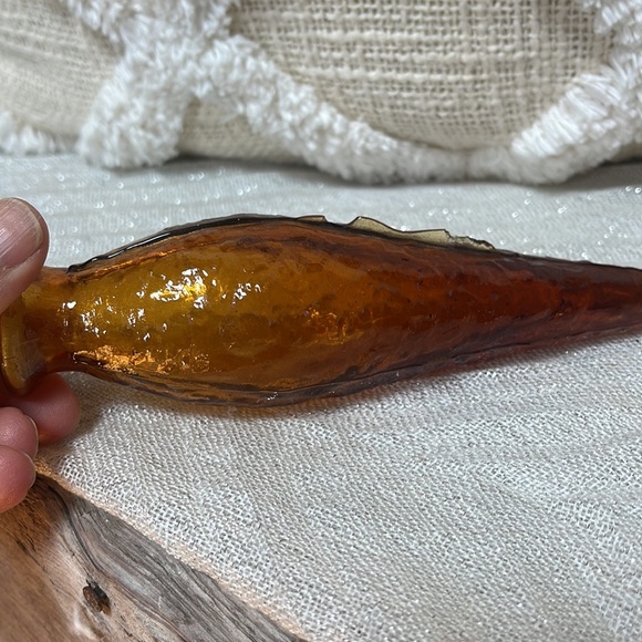 60’s & 70’s Amber Glass Genie Bottle With Stopper MCM - Picture 5 of 12